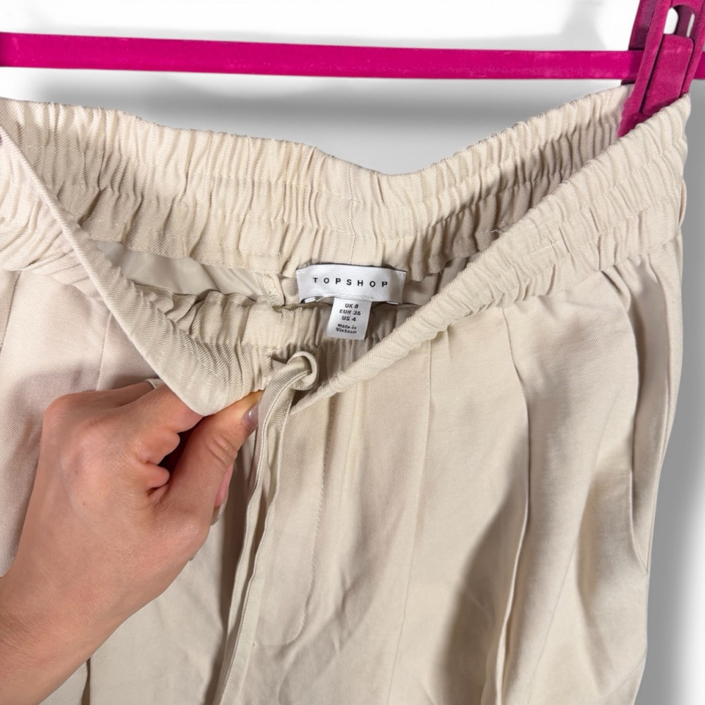 Women's Topshop Beige Wide Leg Pants Size 4 - Picture 5 of 5
